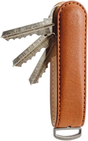 Jibbon Italian Leather Key Organizer |Marine Grade 316 Stainless Steel Leather Keychain -Key Holder Hold UpTo 9 Standard Keys in Kuwait