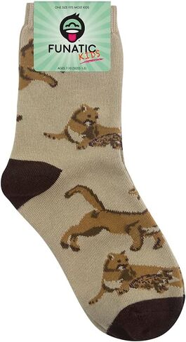 FUNATIC Animal Socks for Kids Ages 7-10, One Size Fits Most, Unisex - Zoo Wildlife Gift Idea for Boys, Girls in Kuwait
