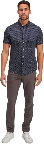 Mizzen+Main Men's Performance Dress Shirt Trim Fit - Machine Wash, Four-Way Stretch, Wrinkle Free - Halyard Short Sleeve Collection in Kuwait