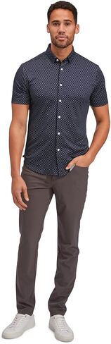 Mizzen+Main Men's Performance Dress Shirt Trim Fit - Machine Wash, Four-Way Stretch, Wrinkle Free - Halyard Short Sleeve Collection in Kuwait