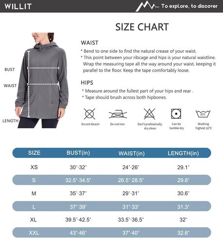 Willit Women's Long Fleece Jacket Full-Zip Thermal Fleece Hooded Jacket Lightweight Winter Coat in Kuwait
