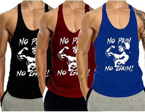 GYMLEADER Men's Tank Top Workout Gym Muscle Shirt Y Back Fitness Bodybuilding Stringer Shirt in Saudi Arabia