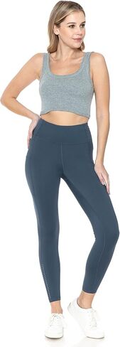 Leggings Depot Women's High Waisted Reflective Yoga Pants with Pockets Athletic Leggings in Kuwait