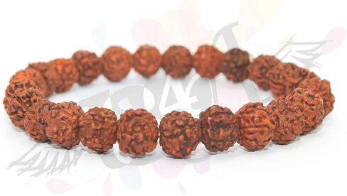 IS4A Genuine Himalayan Five Face Rudraksha Seeds Tibetan Wrist Bracelet Meditation Beads Prayer Charm Bracelets in Kuwait