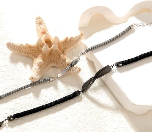 Vxddy أساور الأزواج دوامة 925 الفضة وعد مطابقة سوار له ولها زوجين مجموعات المجوهرات قابل للتعديل المشاركة الزواج الزفاف هدايا لطيف in Kuwait