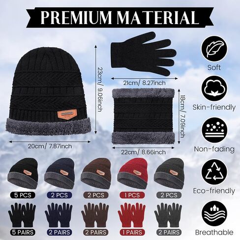 36 Pieces Winter Beanies Neck Warmer Gloves Sets Bulk Knit Skull Cap for Men Women Unisex Adults Homeless in Saudi Arabia