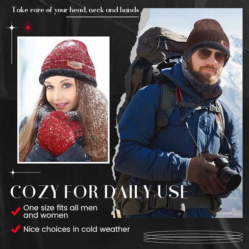36 Pieces Winter Beanies Neck Warmer Gloves Sets Bulk Knit Skull Cap for Men Women Unisex Adults Homeless in Saudi Arabia