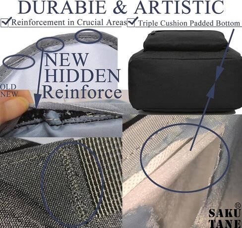 حقيبة ظهر SAKUTANE سوداء 21 لتر حقيبة مدرسية مقاومة للماء 15.6 بوصة كمبيوتر محمول Mochila عادي بدون شعار الكثير جيوب للمراهقين والأطفال والرجال والنساء 33x14x44 سم رحلة عمل جامعية وصالة الألعاب الرياضية والسفر حقيبة نهارية واسعة خفيفة الوزن in Kuwait