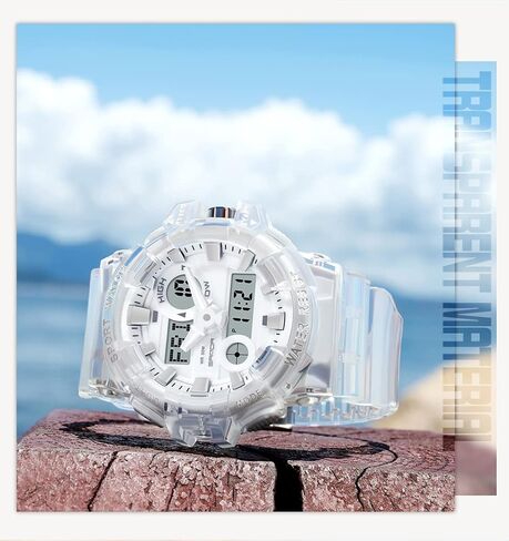 Gosasa Sanda Mens Womens Large Dial Transparent Multifunction Digital Watch Casual Dual Display 12H/24H Stopwatch Calendar Unisex Wrist Watch in Kuwait