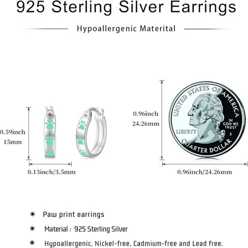 أقراط مخالب من الفضة الإسترلينية عيار 925 على شكل مخلب حيوان القط والكلب والقطط والكلب مجوهرات هدايا للنساء والفتيات in Kuwait