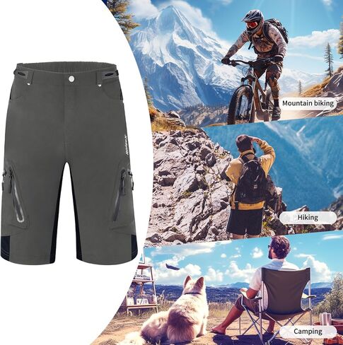 RidgeX شورت الدراجة الجبلية للرجال مبطن ثلاثي الأبعاد MTB خفيف الوزن وفضفاض ومقاوم للماء in Kuwait