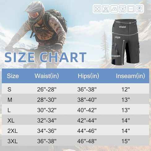 RidgeX شورت الدراجة الجبلية للرجال مبطن ثلاثي الأبعاد MTB خفيف الوزن وفضفاض ومقاوم للماء in Kuwait