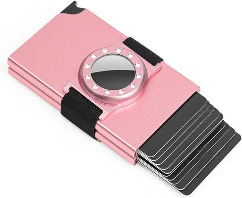 Le Vasty Women's Card Wallet with Airtag Holder, Twin Case Pop Up Airtag Wallet, RFID Credit Card Holder for Women Slim Minimalist, Compact Pocket Metal Wallets for Women… in Kuwait