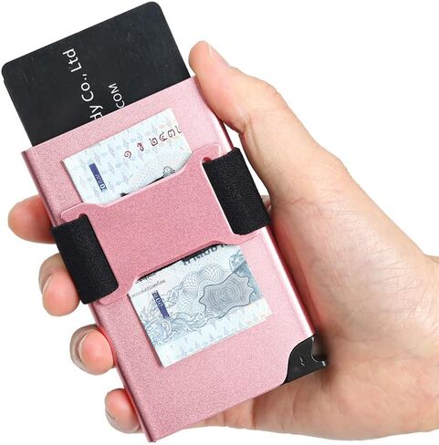 Le Vasty Women's Card Wallet with Airtag Holder, Twin Case Pop Up Airtag Wallet, RFID Credit Card Holder for Women Slim Minimalist, Compact Pocket Metal Wallets for Women… in Kuwait