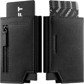 DUGRAFT Minimalist Wallet for Men, RFID Blocking Credit Card Holder with Zipper Large Capacity Money Organisers for Airtag Cash Coins & Credit Cards in Kuwait