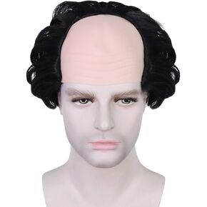 HUNIGIR Bald Gray Wig Short Fluffy Wig Bald Head Gray Wig Heat Resistant Synthetic Halloween Party Cosplay Costume Wig (Gray) in Saudi Arabia