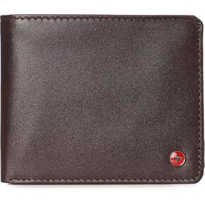 Alpine Swiss RFID Mathias Mens Wallet Deluxe Capacity Passcase Bifold With Divided Bill Section Camden Collection Comes in a Gift Box