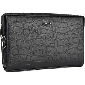 Balidiya Men Clutch Bags Genuine Leather Purse Wallet Large Capacity Business Card Organizer Purse…