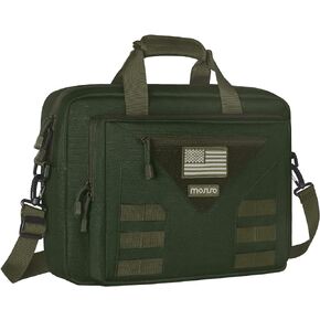 MOSISO Tactical Laptop Messenger Shoulder Bag, 15-16 inch Multifunctional Adjustable Large Notebook Carrying Sleeve Case Pockets, Black