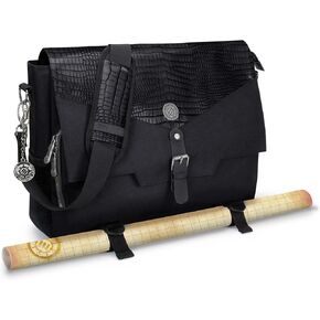 ENHANCE Tabletop RPG Player's Essentials DND Bag - Dungeons and Dragons Messenger Bag Fits Player's Handbook, Binders, Dice & Accessories with 17 inch Laptop Compartment and Battlemap Carrying Straps