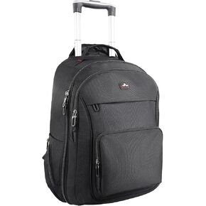 Rolling Backpack for Adults, 15.6 inch Laptop Wheeled Backpack, Travel Backpack with Wheels, Carry on Luggage Business Trolley Suitcase Computer Bag Men Women Blue