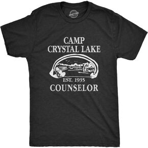 Crazy Dog Mens T Shirt Camp Crystal Lake 1980 Vintage Camping Movie Tee in Kuwait