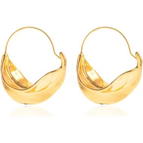Gold Earrings Chunky Basket Fulani Earrings for Women Girls Dangle Earrings Round Hammered Earring in Saudi Arabia