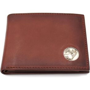 WEBER'S PREMIER LEATHER - Wildlife Series – Men’s Bifold Wallet - Full Grain Billfold Brown Leather Wallet