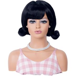 Copper Wig for Women Aubrn Short Curly Retro Beehive Wig with Bangs Ginger 70's 80's Synthetic Costume Wig for Halloween,Cosplay,Daily Use in Kuwait