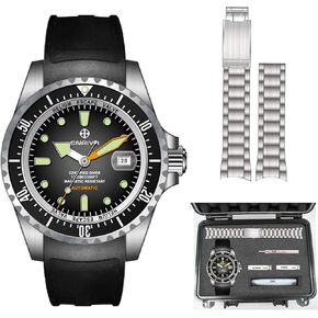 ENRIVA Men's Automatic Pro Dive Mens Watch Aluminium Bezel Diving Watches Self-Wind Professional Diver Watches for Men