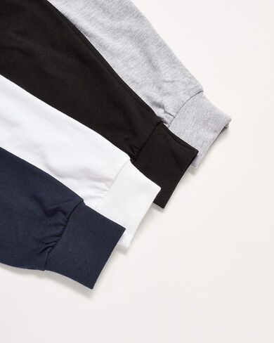 تي شيرت Galaxy من Harvic بأكمام طويلة للأولاد - 4 قطع من القمصان الأساسية الصلبة بدون علامة على شكل حرف V (S-XL) in Kuwait