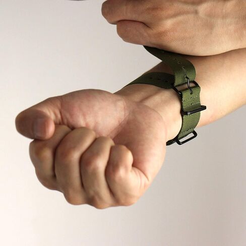 Infantry 20mm 22mm Slip-Thru Watch Strap, Nylon Watch Bands, Replacement Military Watchbands with 4 Rings Stainless Steel Heavy Buckle in Kuwait