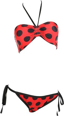 قميص سباحة نسائي كلاسيكي على الشاطئ من Miraculous Ladybug مع بدلة استحمام بكيني برباط جانبي in Saudi Arabia