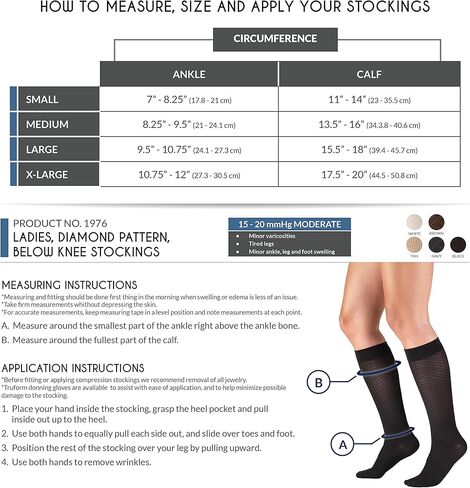 جوارب ضاغطة من تروفورم - 15-20 مم زئبقي، جوارب رسمية للسيدات، بطول يصل إلى الركبة in Kuwait