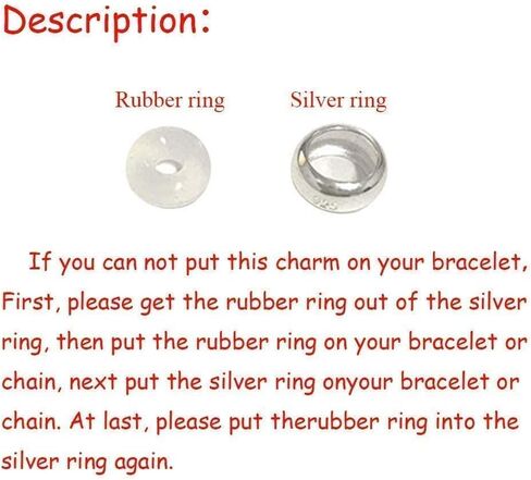 ARTCHARM Rose Gold Rubber Charm Stopper Spacer Bead 925 Sterling Silver for Charm Bracelets in Kuwait