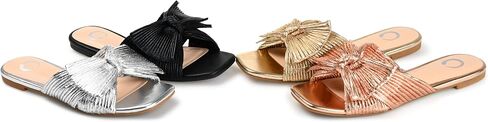Journee Collection Womens Serlina Tru Comfort Foam Slide Low Block Heel Sandals Rose Gold 10 Medium WOMENS US in Kuwait