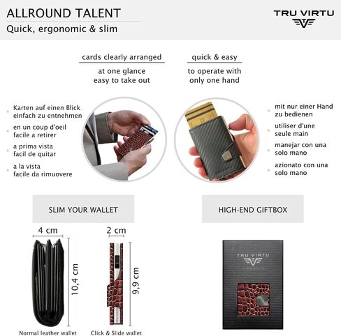 محفظة Tru Virtu مصنوعة من الجلد بنقرة وانزلاق in Kuwait