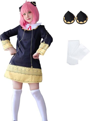 Alyfyto Anya Cosplay، Anya Forger Cosplay، Anya Cosplay حلي أسود الزي الرسمي للفتيات in Saudi Arabia