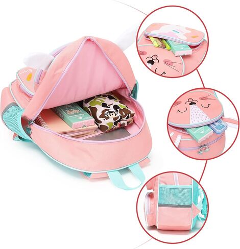 Toddler Backpack for Girls,Cute 3D Cartoon Cat Backpack for Girls,Waterproof Large Space Kindergarten Backpacks,Suitable for 3-9 Years Preschooler Kids Backpacks for Girls Travel Backpack（Cat） in Kuwait