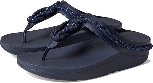 صندل FitFlop Fino مصنوع من الجلد ومزين بكريستال in Saudi Arabia