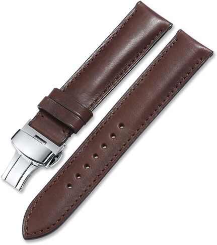 iStrap Quick Release Watch Band - Top Grain Leather Replacement Quickfit Strap - Stainless Steel Buckle - 18mm, 19mm, 20mm, 21mm 22mm,24mm for Men Women in Kuwait