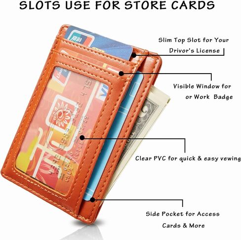 محفظة CarrKen رفيعة صغيرة الحجم للرجال، محافظ جيب أمامية، محفظة جلدية لمنع RFID للرجال والنساء (أسود فلاش) in Saudi Arabia