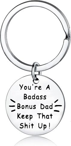 Dad Gifts from Son Daughter Keychain Gifts for Dad Stepdad Key Tags Men Keyrings for Dad Daddy Papa Father Stepfather (Thank You for Being The Dad You Didn't Have to be) in Kuwait