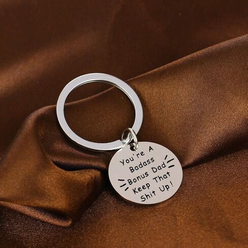 Dad Gifts from Son Daughter Keychain Gifts for Dad Stepdad Key Tags Men Keyrings for Dad Daddy Papa Father Stepfather (Thank You for Being The Dad You Didn't Have to be) in Kuwait