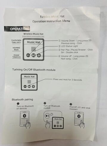 قبعة شتوية دافئة من COTOP للنساء، قبعة موسيقى بلوتوث للنساء والفتيات هدية قبعة صغيرة دافئة للجري والمشي لمسافات طويلة in Kuwait