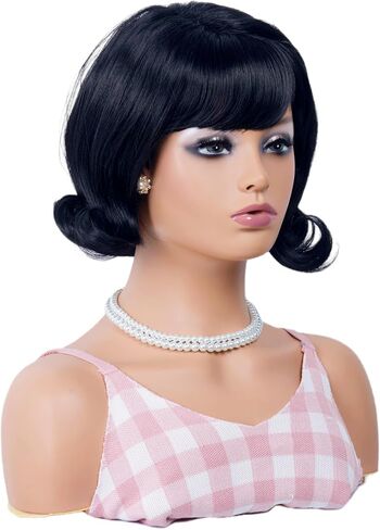 Copper Wig for Women Aubrn Short Curly Retro Beehive Wig with Bangs Ginger 70's 80's Synthetic Costume Wig for Halloween,Cosplay,Daily Use in Kuwait