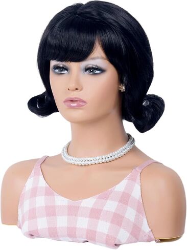 Copper Wig for Women Aubrn Short Curly Retro Beehive Wig with Bangs Ginger 70's 80's Synthetic Costume Wig for Halloween,Cosplay,Daily Use in Kuwait