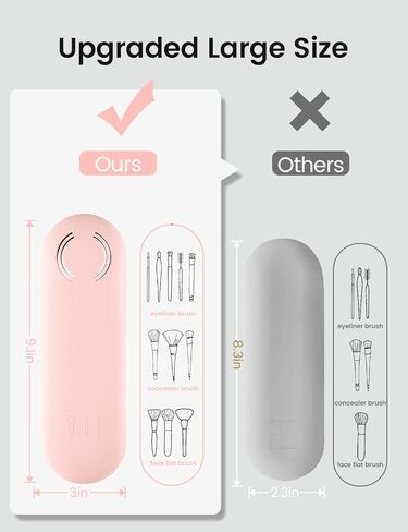 Corastarry Silicone Makeup Brush Holder, Large Make up Brush Organizer Case with Anti-Fall Out Enhanced Magnetic Closure, Portable Travel Cosmetic Brushes Bag for Woman in Kuwait