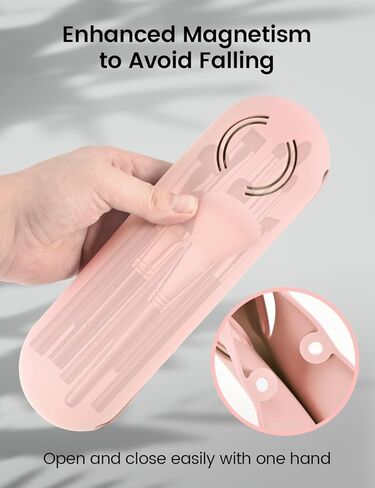 Corastarry Silicone Makeup Brush Holder, Large Make up Brush Organizer Case with Anti-Fall Out Enhanced Magnetic Closure, Portable Travel Cosmetic Brushes Bag for Woman in Kuwait