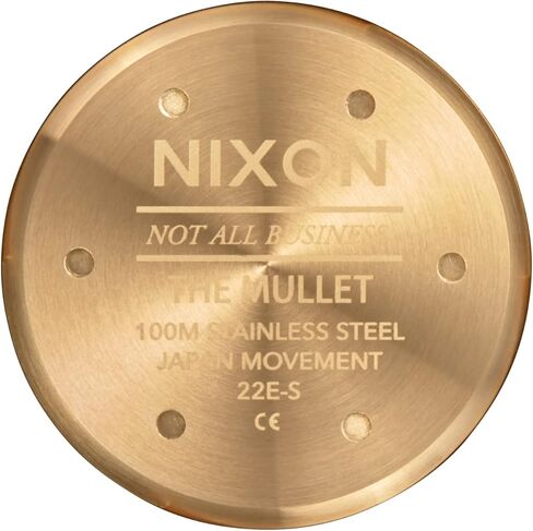 ساعة NIXON Mullet A1365-100m مقاومة للماء للجنسين تناظرية عصرية (وجه ساعة 38 مم، سوار سيليكون 20 مم) in Kuwait